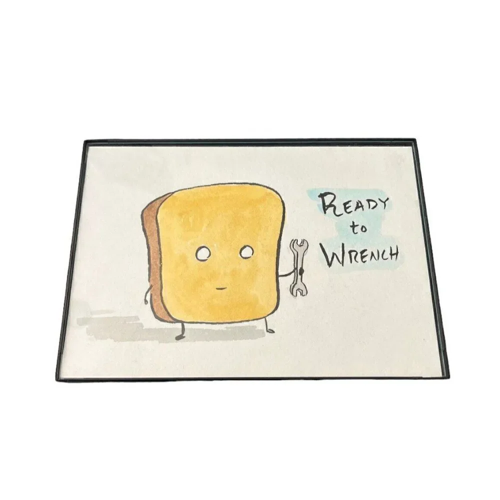 Dan Goodsell Mr Toast Ready to Wrench & Bacon Surrounded Flies Framed Art Pictur